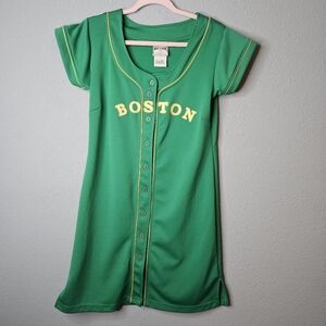 Boston Celtics Womans Jersey Dress Large Athletic Sports Green Yellow